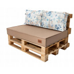 Paletové sedenie Golden Garden GG27 podsedák a vankúš 120cm x 80cm x 15cm krémová vzor more